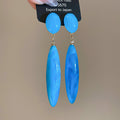Long Marbled Resin Teardrop Earrings in Six Bright Colors view 10