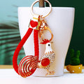Mixed Jeweled Rooster and Hen Keychains in Four Pictured Constructions view 2