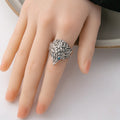 Silver Tone Open Rings Oni Mask Eagle Head Star Motifs view 7