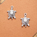 Detailed Sea Turtle Metal Charm Pendants in Two Finishes view 4