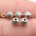 6x6x5.6mm 0.64g Antique Silver Zinc Alloy Greek Key Round Loose Metal Beads for DIY Jewelry Making