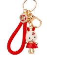 Enamel Princess Dress Rabbit Keychains in Three Pictured Colors view 5
