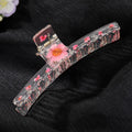 Transparent Resin Pressed Flower Long Hair Claw Clips in Six Designs view 8