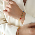 Gold Multicolor Baguette Rhinestone Necklace Bracelet Styles view 4