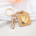 Rectangular Faux Leather Animal Keychains in Seven Applique Designs view 7