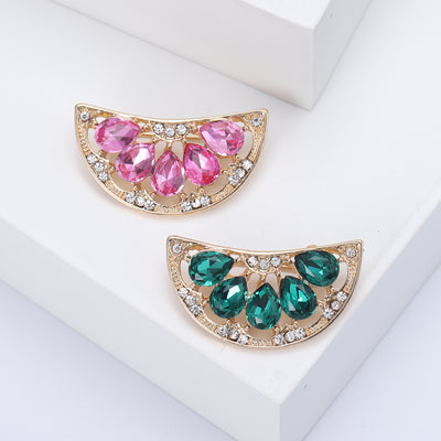 Crystal Watermelon Slice Brooch on white background
