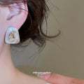 Silver Abstract Teardrop Earrings In Hook And Stud Styles view 4