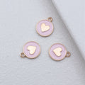 Two Tone Heart Enamel Alloy Charms in Five Colors for Jewelry Making view 3