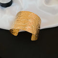 Three Wide Embossed Or Crumpled Open Cuffs In Gold Or Silver Tone view 6