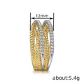 Twisted Rope And Pave Multi-Rail Wide Ring In Gold Tone view 4