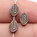 Veined Leaf Small Hole Metal Beads in Three Antique Finishes view 3