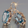 Oval Faceted Leverback Drop Earrings In Eight Color Variants view 2