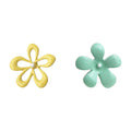 Blue White And Yellow Green Flower Stud Earrings In Two Styles view 5