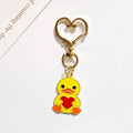 Yellow Heart-Holding Duck Charm with Gold Tone Heart Clasp view 6