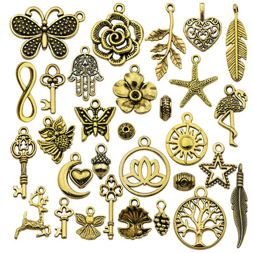 Matte Gold-Tone Butterfly Metal Charms with 31 Listed Options