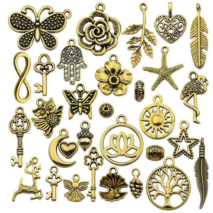 Matte Gold-Tone Butterfly Metal Charms with 31 Listed Options