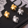 Polished Cross Shape Metal Stud Earrings Gold Silver view 4