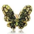 Colorful Crystal Butterfly Brooch in Pink and Green view 5