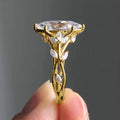 Marquise Solitaire Leaf Vine Ring In Five Center Colors view 6