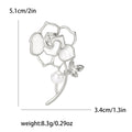 Camellia Flower Branch Brooch Pearl Mother Of Pearl Pin view 6