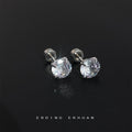 Round Clear Cubic Zirconia Screw Back Stud Earrings Five Sizes view 9