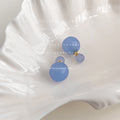 Pastel Frosted Double Ball Gold Post Stud Earrings view 6