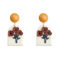 Soft Clay Floral Drop Earrings Six Flower Motif Styles view 5