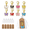 Enamel Butterfly Keychain Gold Lobster Clasp Eight Colors view 1