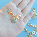 Gold-Tone Rhinestone Crown Initial Charm With Lobster Clasp view 8