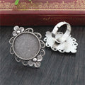 Ornate Oval Bezel Ring Blanks in Four Metal Finishes view 2