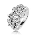 Oversized Round Bezel Cluster Statement Ring In Silver Tone view 2