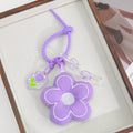 Padded Fabric Five Petal Flower Bag Charm with Beaded Loop view 7