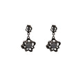 Black Irregular Open Medallion Short Dangle Earrings view 5