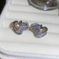 Twisted Crystal Ear Clips in Gold and Silver Tones view 6