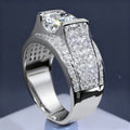Silver-Tone Square Halo Ring with Split Pavé Shank view 1