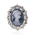 Gold Tone Silver Tone Woman Portrait Crystal Two Designs Metal Brooch Pin view 6