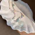 Ocean Shell Pendant Starfish Bead Necklace Blue Cream view 6