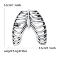 Openwork Rib Cage Brooch Metal Skeleton Accent Pin view 7