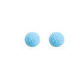 Beaded Ball Heart Stud Earrings Colorful Seed Bead Texture view 10