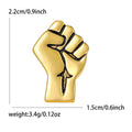 Raised Fist Metal Brooch in Silver Tone or Gold Tone view 4