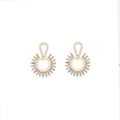 Pearl Look Sunburst Crystal Border Statement Earrings view 5