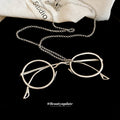 Eyeglasses Frame Pendant Chain Necklace Gold or Silver Tone view 4