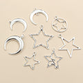 Open Star And Crescent Charms Jewelry Making Components view 2