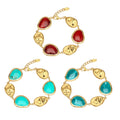 Resin Link Bracelet in Red Green and Blue Gold Tone Styles view 5