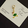 Green Ostrich Figure Charm with Gold Tone Lobster Clasp view 6