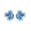 Crystal Flower Stud Earrings in Three Pastel Colors view 5