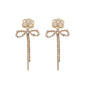 Floral Bow and Butterfly Drop Stud Earrings in Two Designs view 5