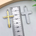 Antique Silver Zinc Alloy Blue Gem Cross Charm Pendant for DIY Necklace Jewelry