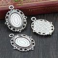 Thick Oval Metal Pendant Trays in Two Antique Finishes view 3