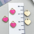 Zinc Alloy Enamel Mini Heart Charm Pendant for DIY Necklace Earrings Jewelry — 8×9mm